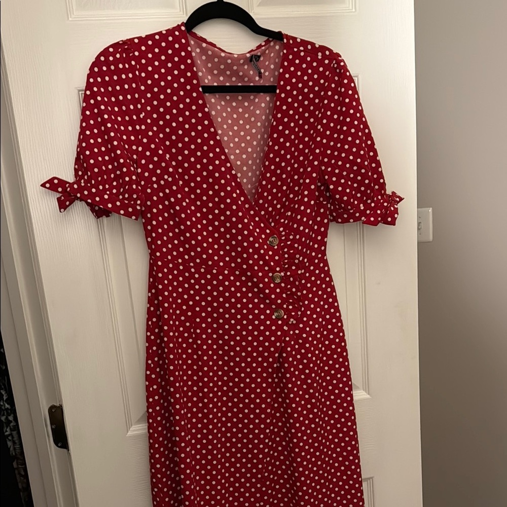 Nasty gal Red Polka Dot Dress